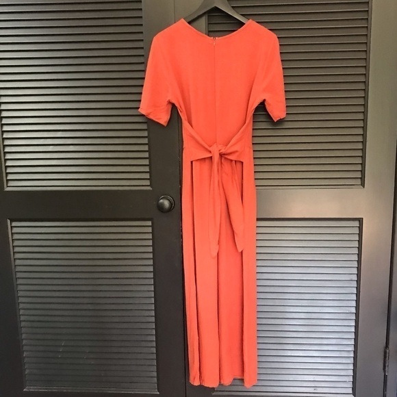 Ces Femme 100% Cotton Cropped Textured Jumpsuit with Front or Back Tie, Size Sm - Picture 4 of 14